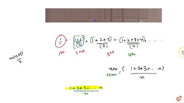 find the sum  of the series upto n terms `1+(1+2)/2+(1+2+3)/3+(1+2+3+4)/4+......`