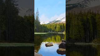 Painting a Hyper-Realistic Mountain Lake #art #satisfying #painting