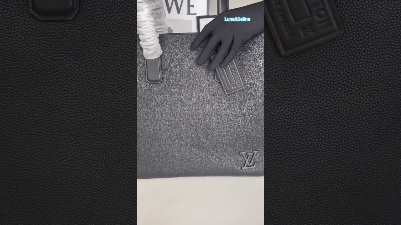 Share my friend's LOUISs VUITTON Aerogram Takeoff Tote Leather Bag Black