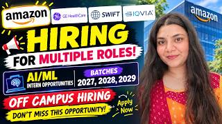 Latest OFF-CAMPUS Jobs for Freshers | Amazon is Hiring for 2027 | off-campus hiring 2027, 2028, 2029