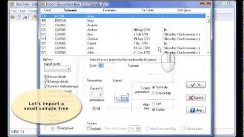 TreeDraw tutorial - Setting import fields