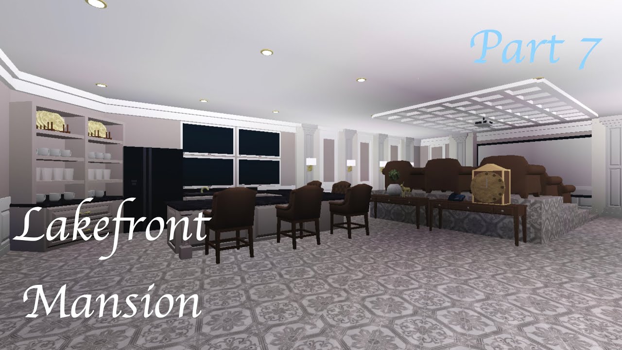 Bloxburg Lakefront Mansion Speedbuild Part 7 YouTube