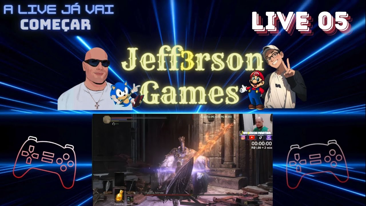 🔴 AO VIVO - Live 05 - Gameplay Livre: Souls Like, RetroGames, Coop ou Solo