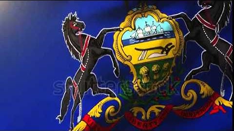 pennsylvania flag waving in the wind. Looping sun rises style. Animation loop Stock video by