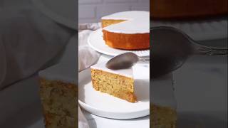 Classic French almond and rum cake with a white glaze #cake