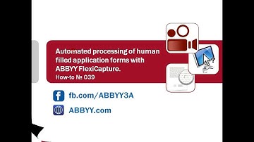 How-to No. 39 — Automated processing of human filled application forms with ABBYY FlexiCapture.