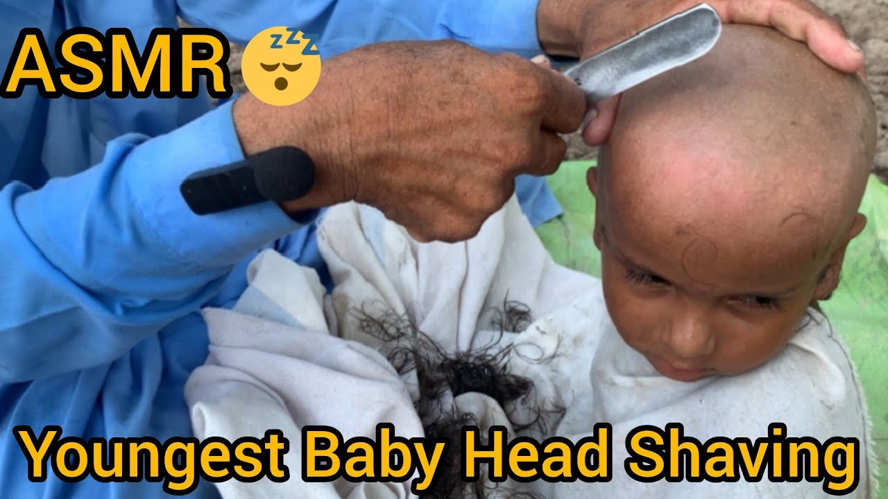 5 Year Old Baby Head Shaving With Old Barbar 