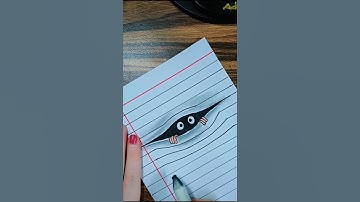 3D Cartoon Peeking Out 😱 | Mind-Blowing Paper Art #Shorts