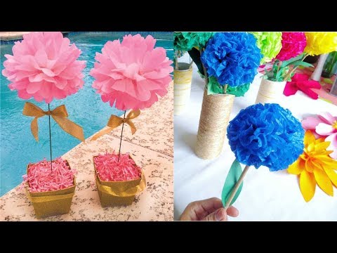 Decoração Com Papel Crepom: 65 Ideias Criativas e Passo a Passo Flores de papel crepom, Trabalhos em papel, Decoração com papel crepom