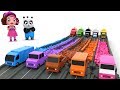 Pinky and Panda Fun Play with Cars and Color Blocks