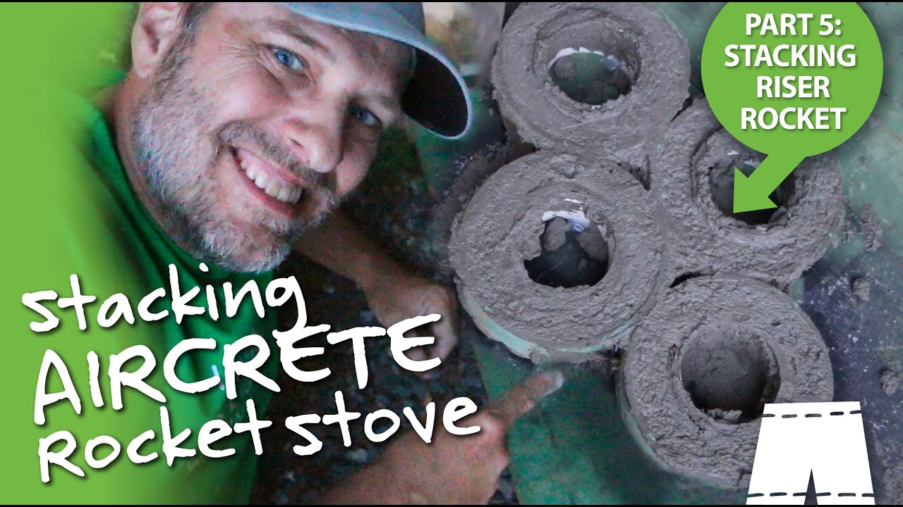 How To Make A Stackable Aircrete Rocket Stove - YouTube
