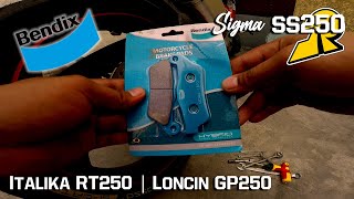 How to replace brake pads Sigma SS250 | Italika RT250 | Loncin GP250