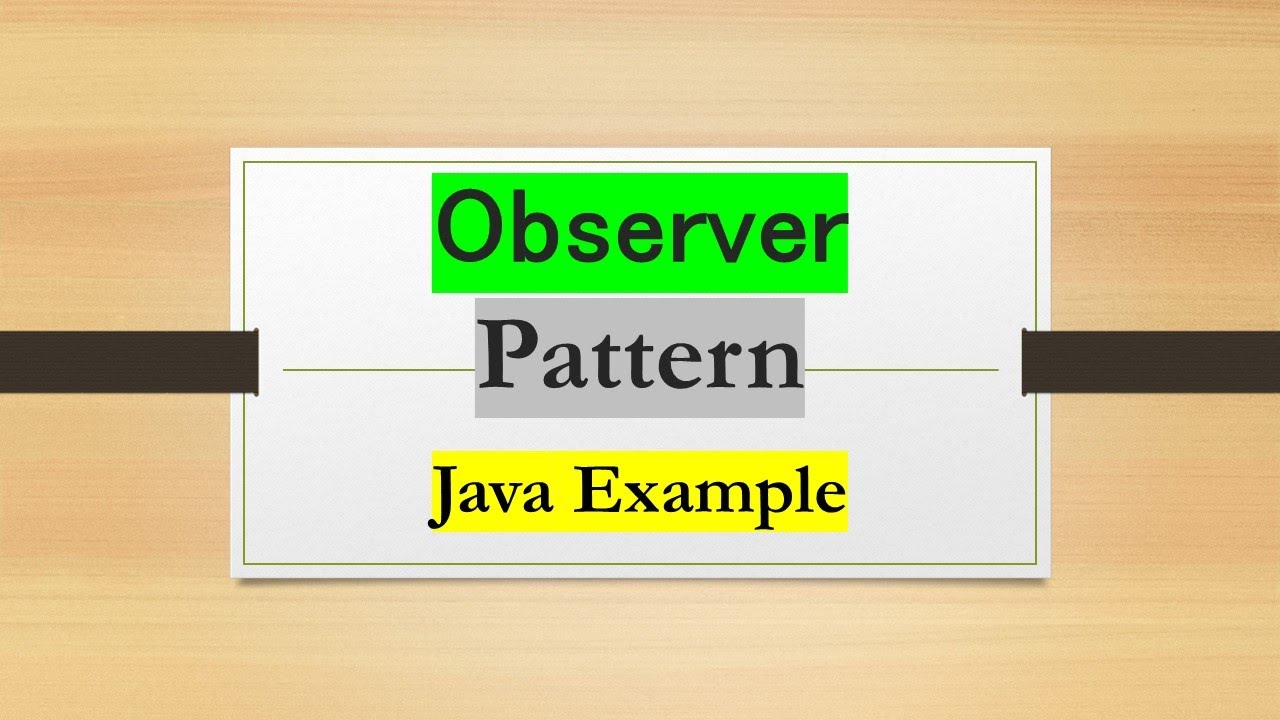 Observer Pattern in Java with Example - YouTube
