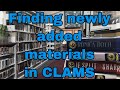 Find Newly added Items in CLAMS