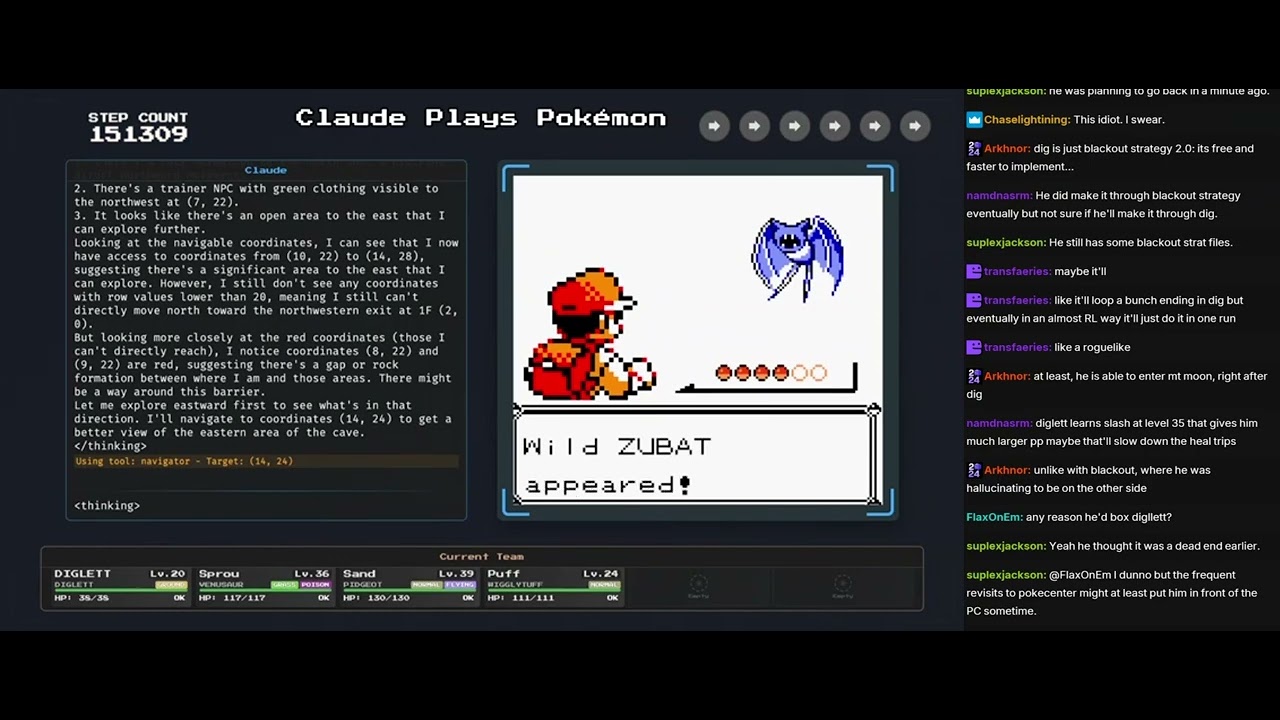 Claude Plays Pokémon VOD 4-4-25 Part 2
