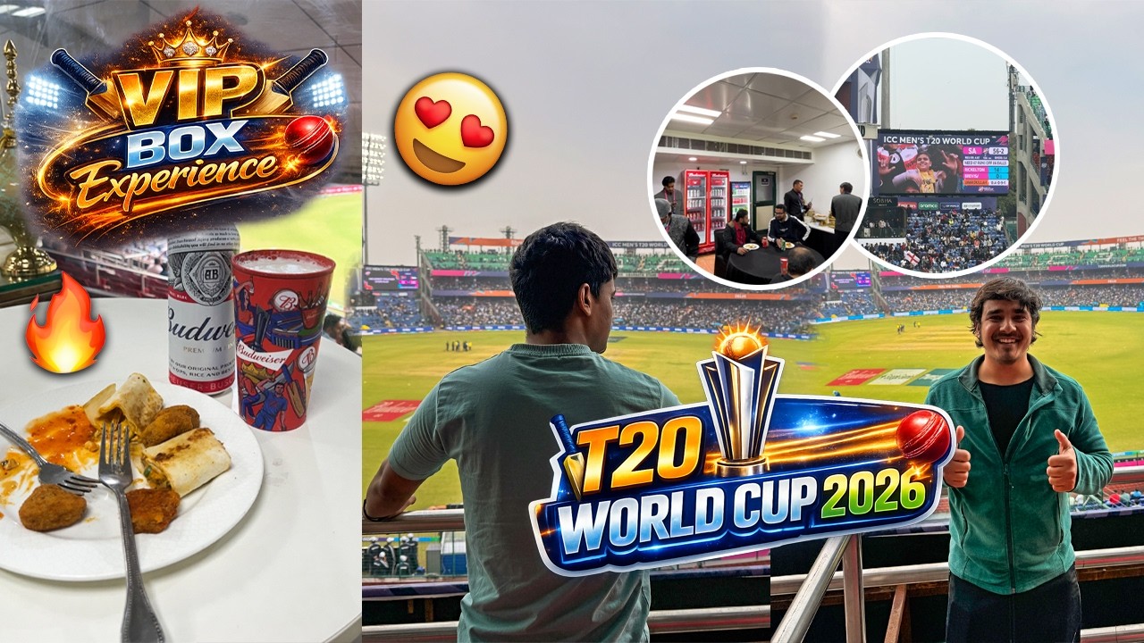 VIP Box Se T20 World Cup 😍 | Unlimited Food & Beer 🍻 | South Africa Batting LIVE 🔥
