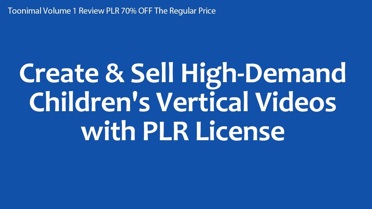 Toonimal Volume 1 Review PLR 70% OFF The Regular Price