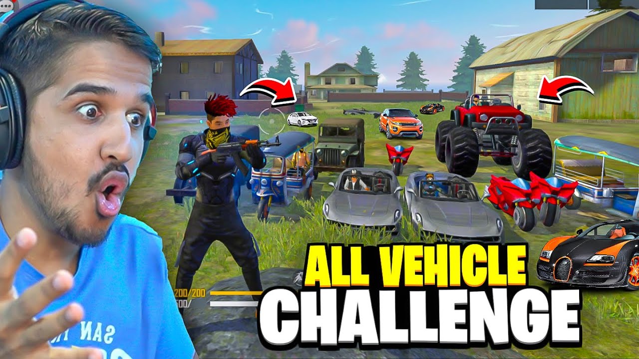 ALL VEHICLE CHALLENGE IN FREE FIRE 🥵🔥