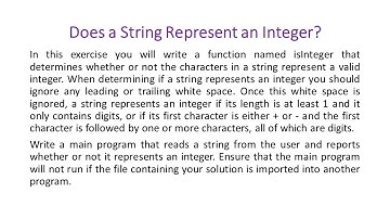 Function Exercises-Does a String Represent an Integer? by Dr. Vinoth Babu Kumaravelu