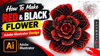 How To Make Red And Black Colour Flower Adobe Illustrator Design