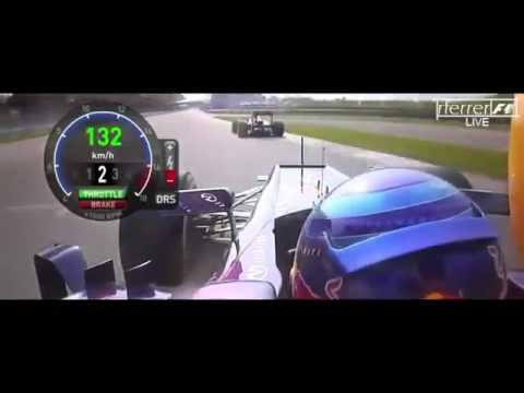 Sebastian Vettel battle with Mark Webber  Malaysia 2013