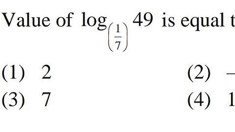 Value of log(1/7) 49 is equal to:- || Logarithm #1 || Class 11 Maths #dpsclasses