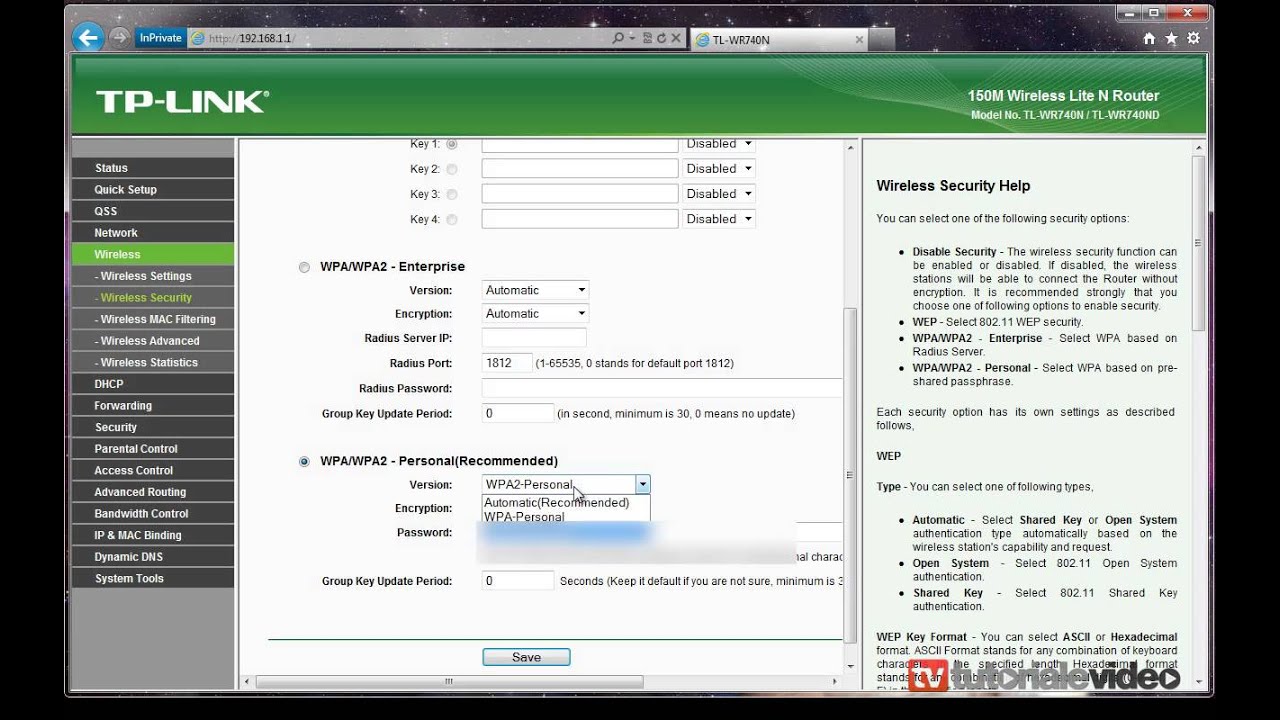 Cum securizam conexiunea Wireless intr un Router Wireless TP Link - YouTube