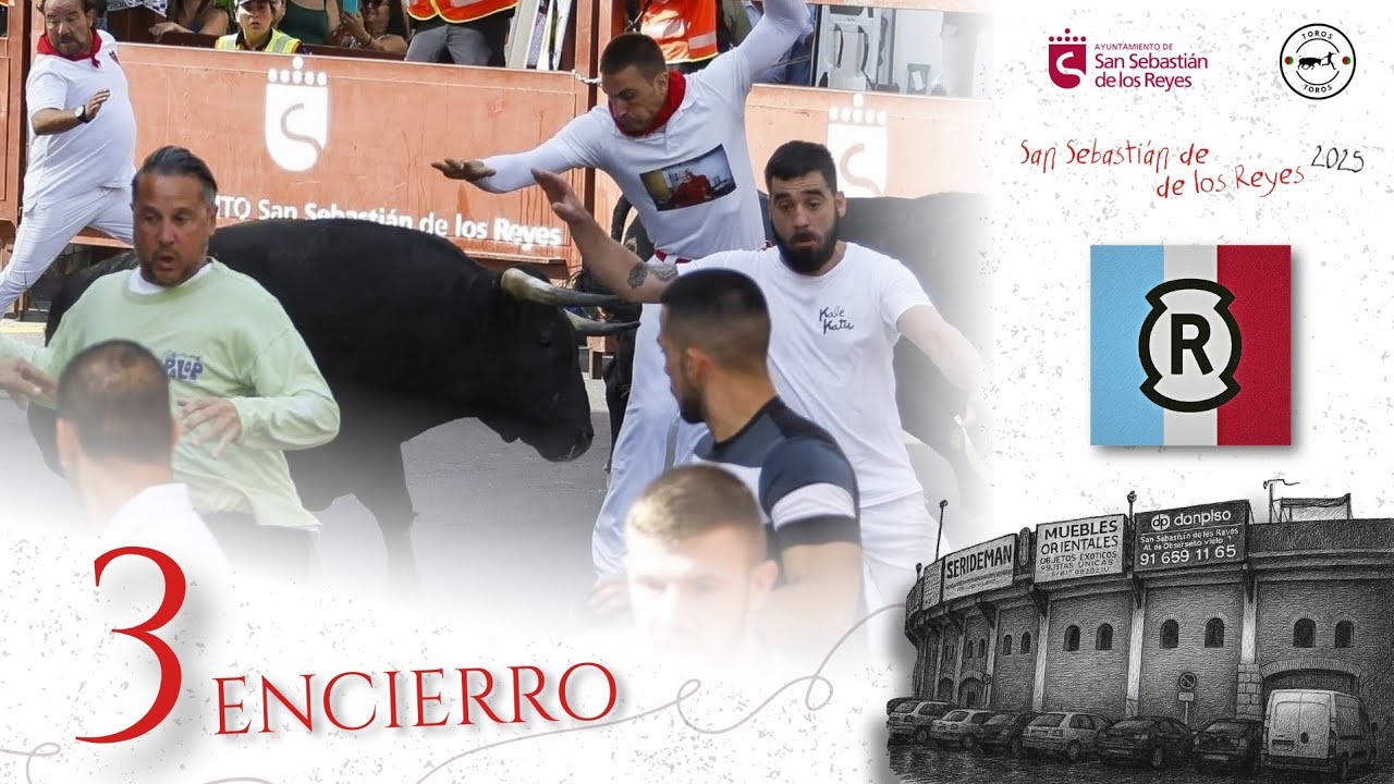 TERCER ENCIERRO de San Sebastián de los Reyes 2025 | Toros de Carlos Nuñez