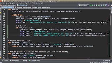 Python Network Packet Sniffer Tutorial - 6 - Displaying Packet Data