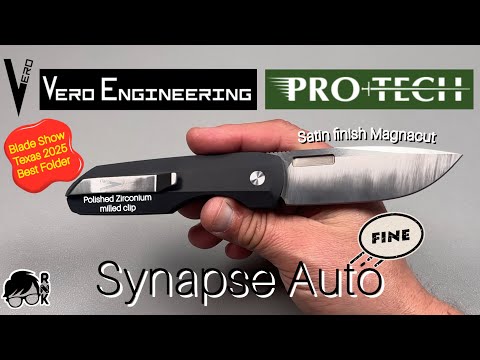 Review/impressions of a Vero Engineering & Pro-Tech black Micarta & zirc clip Synapse Auto knife