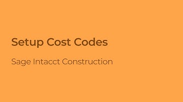 Setting Up Cost Codes in Sage Intacct