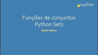 Funções de Conjuntos - Python Sets