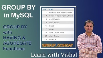 GROUP BY Clause in MySQL with Example | GROUP_CONCAT | MySQL | DBMS | Learn with Vishal