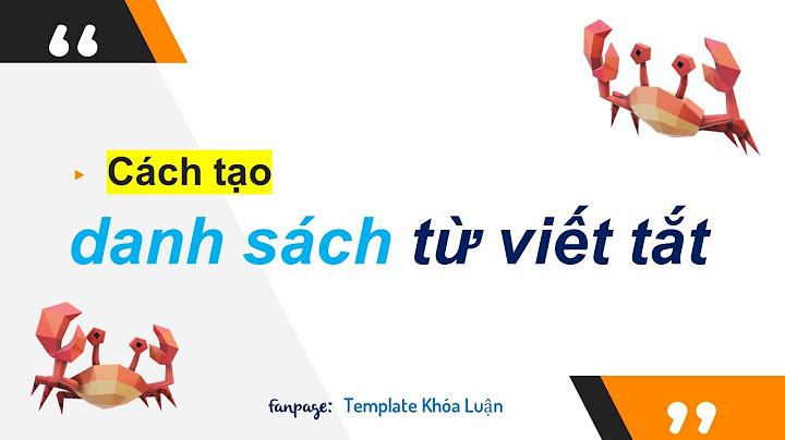 Danh mục các chữ viết tắt trong luận văn năm 2024