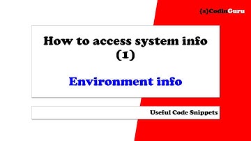 How to get  (1) Environment info using C# and .Net 6 - access system info series