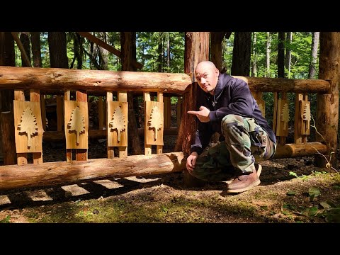 Log Woodshed Build Part 4: Custom Picket Handrail