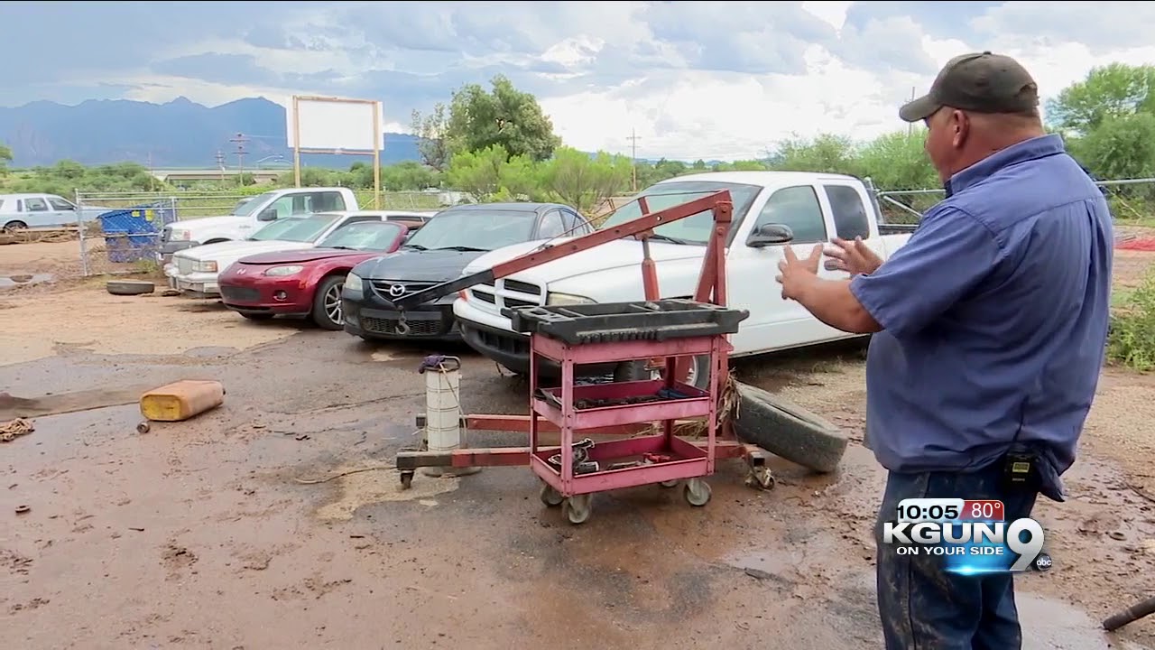 Businesses in Amado, Arizona continue to clean up the damage from storms