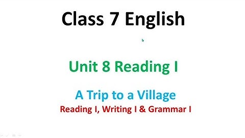 Class 7 || Unit 8 || 