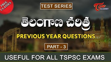 TSPSC Telangana History Previous Year Questions With Answers | Part-3 | Tone Academy
