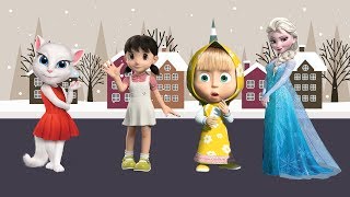 Wrong Heads Elsa Masha Xuka Angela Talking Finger Family Song For Kids