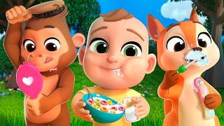 Camping with Animals! Morning Routine in the Forest + MORE Lalafun Nursery Rhymes &amp; Kids Songs