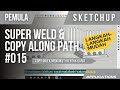 SketchUp tutorial ~ Copy objek mengikuti bentuk garis