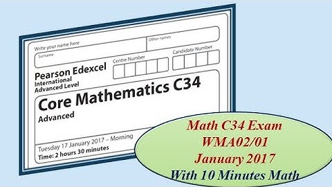 Edexcel IAL Math C34/Jan/2017