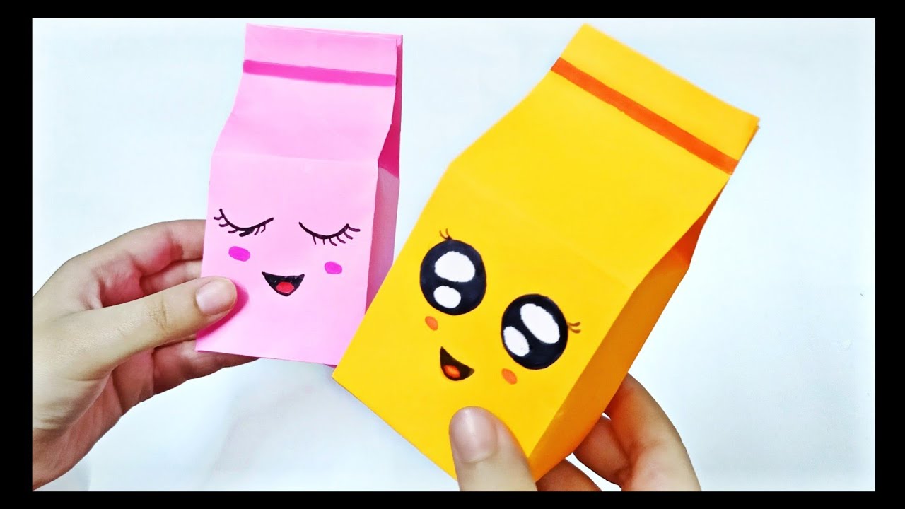 Origami Paper Milk Box \ DIY Cute animals / making paper milk box