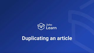 Duplicating a knowledge base article