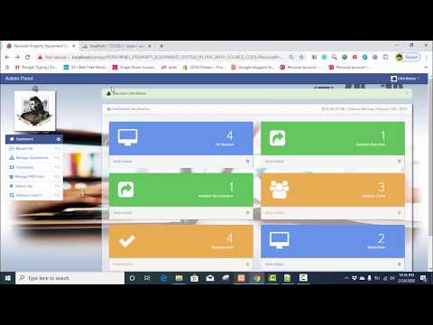 Personal Property Equipment System Free Project in  PHP with source code