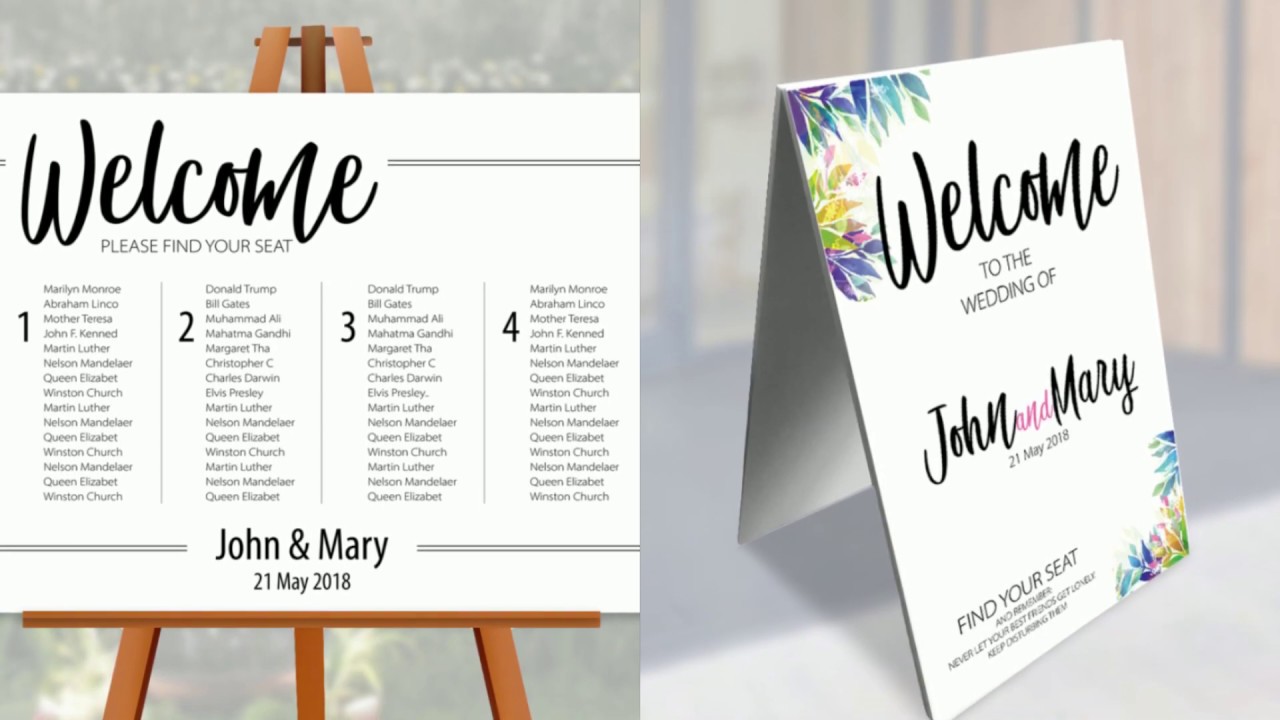 Church Wedding Seating Chart