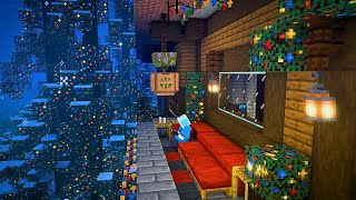 Minecraft Snowy Night Ambience w/ Relaxing Christmas Jazz Piano Music  (1 Hour) screenshot 5