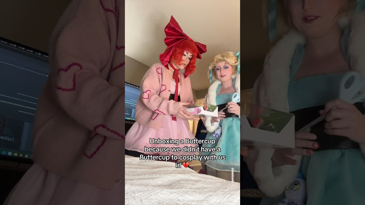 Doll unboxing? #cosplay #powerpuffgirls #makeup #cosplayer #cartoon #doll #anime #makeup