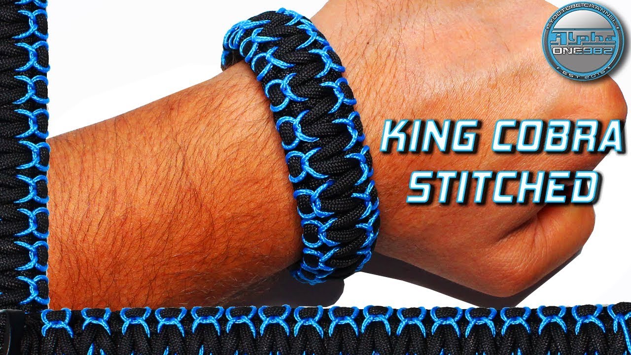 DIY Paracord Bracelet King Cobra Stitched How to make Paracord Bracelet  Tutorial World of Paracord - YouTube